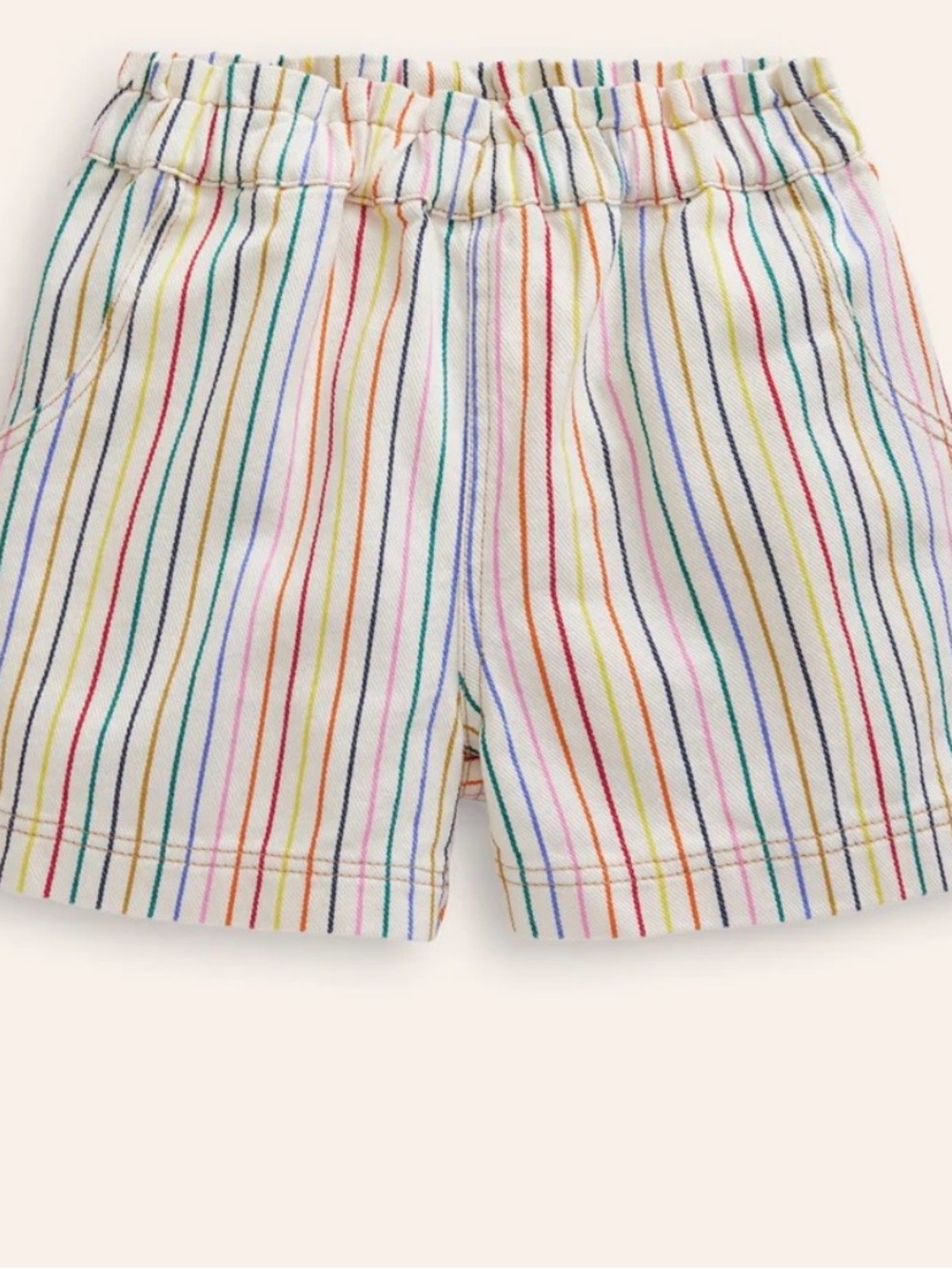Mini Boden Rainbow Stripe Cotton Shorts